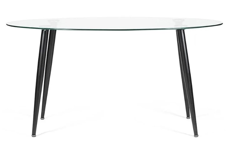 Кухонный стол KASSEL (mod. DT333) металл/закаленное стекло (10 мм), 150х90х75см, черный в Стерлитамаке - изображение 4