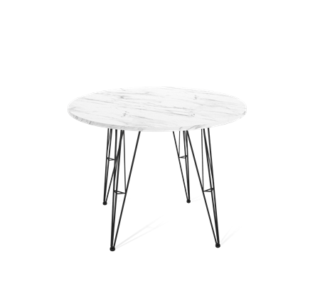 Стол кухонный SHT-TU10 / SHT-TT 90 ЛДСП (мрамор кристалл/черный) в Стерлитамаке - изображение