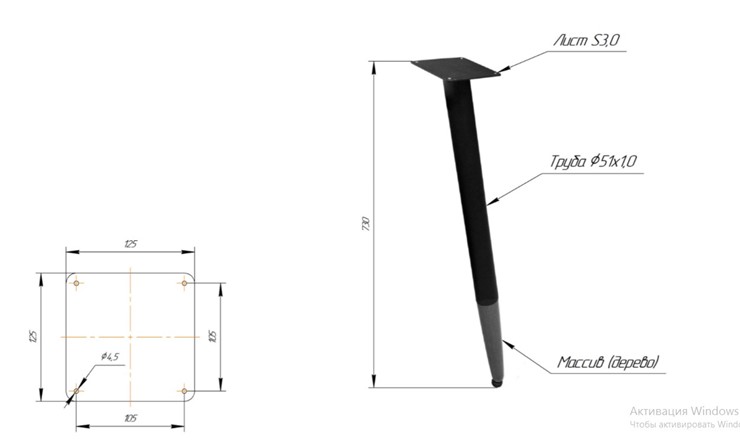 Кухонный обеденный стол SHT-TU12 (3 шт.)/ТT8 60/60 (черный/темный орех/прозрачный лак/коричневая сепия) в Стерлитамаке - изображение 1
