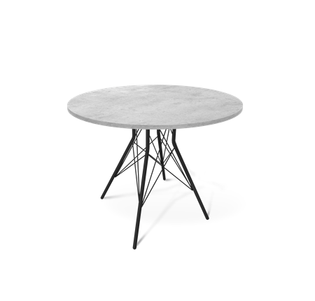 Стол кухонный SHT-TU2-1 / SHT-TT 90 ЛДСП (бетон чикаго светло-серый/черный муар) в Стерлитамаке - изображение
