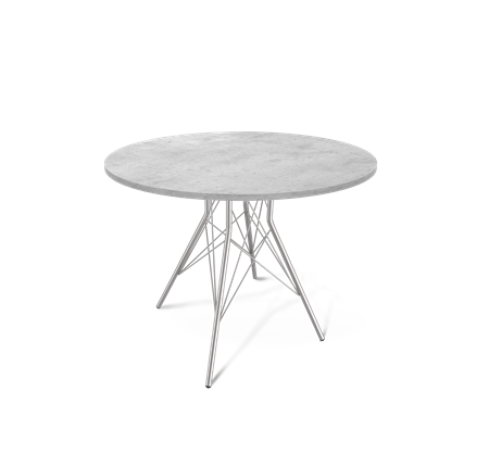 Обеденный стол SHT-TU2-1 / SHT-TT 90 ЛДСП (бетон чикаго светло-серый/хром лак) в Стерлитамаке - изображение