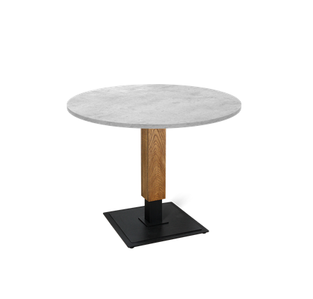 Кухонный стол SHT-TU22 / SHT-TT 90 ЛДСП (бетон чикаго светло-серый/дуб брашированный корич/черный муар) в Стерлитамаке - изображение