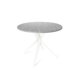 Круглый стол на кухню SHT-TU30 / SHT-TT 90 МДФ (серый мрамор/белый) в Стерлитамаке