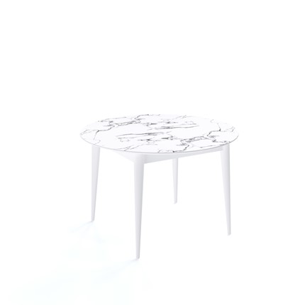 Кухонный раздвижной стол Kenner W1200 (Белый/Мрамор белый) в Стерлитамаке - изображение