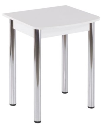 Кухонный пристенный стол НСПГ-07, белый ЛДСП/39 прямые трубы хром в Стерлитамаке - изображение