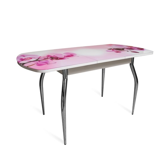 Кухонный стол раскладной ПГ-01СТФ венге/орхидея/39 прямые трубы хром в Стерлитамаке - изображение 1