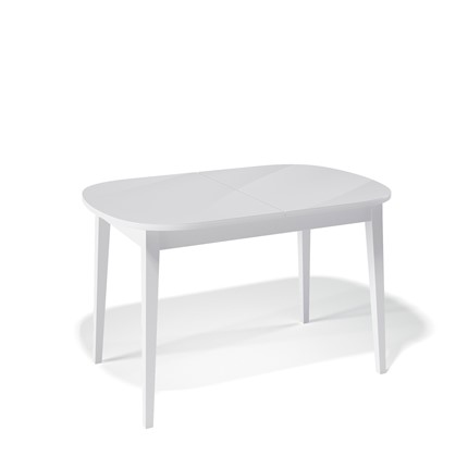 Кухонный раздвижной стол Kenner 1300M (Белый/Стекло белое глянец) в Стерлитамаке - изображение