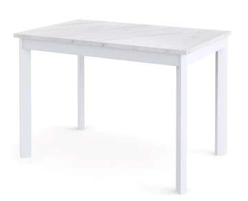 Кухонный раздвижной стол Dikline L110 Мрамор белый/ножки белые в Уфе