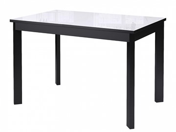 Обеденный раздвижной стол Dikline Ls110, стекло белое/ножки черные в Салавате