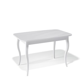 Кухонный стол раскладной Kenner 1200C (Белый/Стекло белое глянец) в Уфе