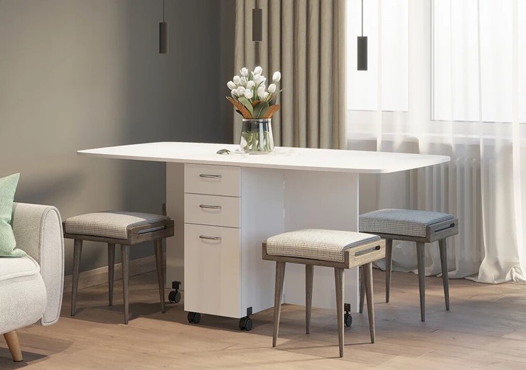 Кухонный стол 1-6702, Белый в Стерлитамаке - изображение 4