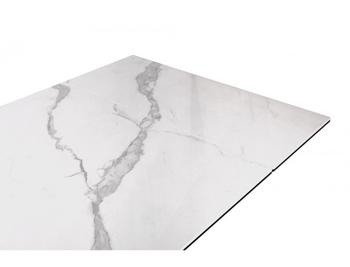 Стол обеденный раздвижной DikLine SFE140 Керамика Белый мрамор/подстолье черное/опоры черные (2 уп.) в Стерлитамаке - изображение 4