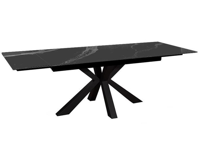 Стол раздвижной DikLine SFE160 Керамика Черный мрамор/подстолье черное/опоры черные (2 уп.) в Стерлитамаке - изображение 2