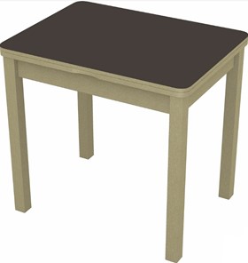 Кухонный стол раздвижной Бари дерево №8 (стекло коричневое/дуб выбеленный) в Салавате