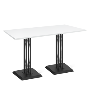 Кухонный обеденный стол SHT-TU6-BS2/Н110 (2 шт.)/ТT 120/80 (черный/белый шагрень) в Уфе