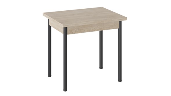 Кухонный стол раздвижной Родос тип 2 с опорой d40 (Черный муар/Дуб Сонома) в Уфе - изображение