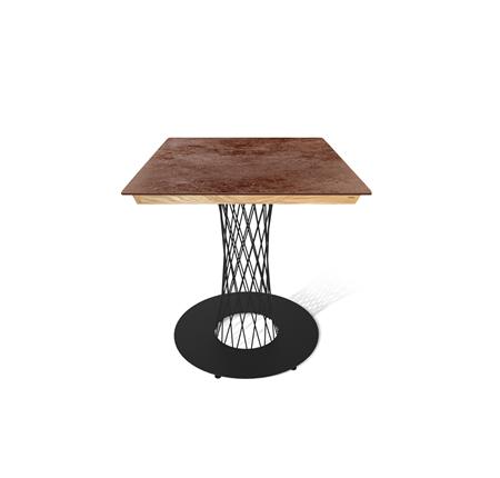 Обеденный стол SHT-TU3-1/ТT8 60/60 (черный муар/прозрачный лак/коричневая сепия) в Уфе - изображение