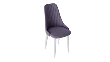 Обеденный стул Франк (конус) исп2 (Белый матовый/Микровелюр Фиолетовый) в Стерлитамаке