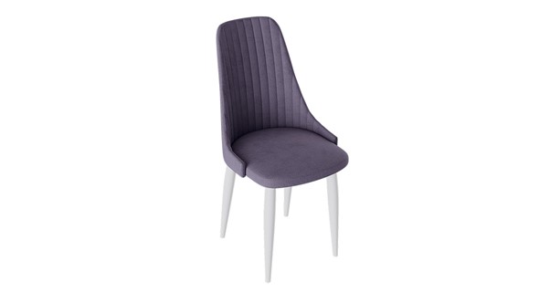 Обеденный стул Франк (конус) исп2 (Белый матовый/Микровелюр Фиолетовый) в Стерлитамаке - изображение