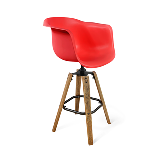 Барный стул SHT-ST31/S93 (красный/брашированный коричневый/черный муар) в Стерлитамаке
