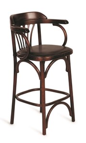 Барный стул 750 мягкий (темный тон, экокожа коричневая) в Стерлитамаке