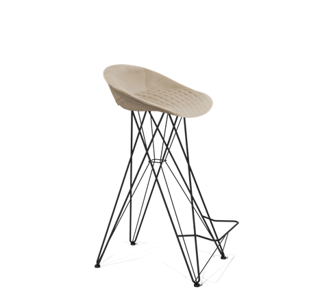 Барный стул SHT-ST19-SF1 / SHT-S66 (ванильный крем/черный муар) в Стерлитамаке - изображение