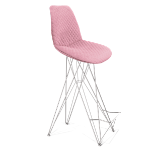Барный стул SHT-ST29-С22 / SHT-S66 (розовый зефир/хром лак) в Стерлитамаке