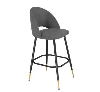 Барный стул SHT-ST34 / SHT-S148 (платиново-серый/черный муар/золото) в Стерлитамаке
