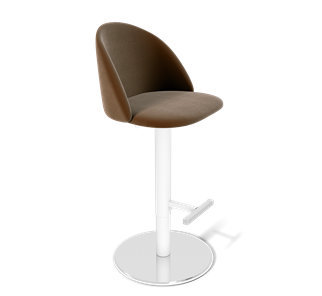Барный стул SHT-ST35 / SHT-S128 (кофейный ликер/хром/белый муар) в Стерлитамаке