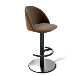 Барный стул SHT-ST35 / SHT-S137 (кофейный ликер/стальной/черный муар) в Стерлитамаке