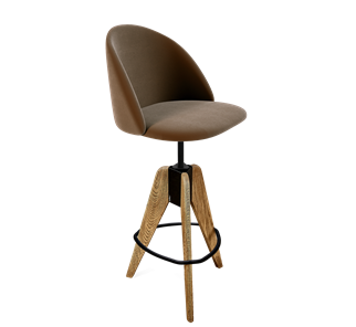 Барный стул SHT-ST35 / SHT-S92 (кофейный ликер/браш.коричневый/черный муар) в Стерлитамаке