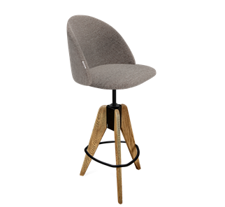 Барный стул SHT-ST35 / SHT-S92 (тростниковый сахар/браш.коричневый/черный муар) в Стерлитамаке