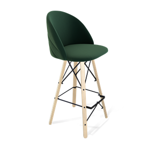 Барный стул SHT-ST35-2 / SHT-S80 (лиственно-зеленый/прозрачный лак/черный) в Стерлитамаке