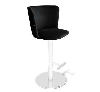 Барный стул SHT-ST36 / SHT-S128 (ночное затмение/хром/белый муар) в Стерлитамаке