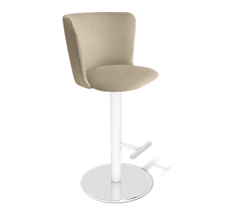 Барный стул SHT-ST36 / SHT-S128 (ванильный крем/хром/белый муар) в Стерлитамаке