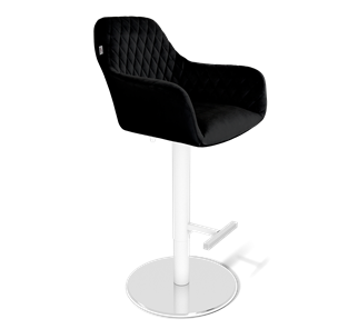 Барный стул SHT-ST38 / SHT-S128 (ночное затмение/хром/белый муар) в Стерлитамаке