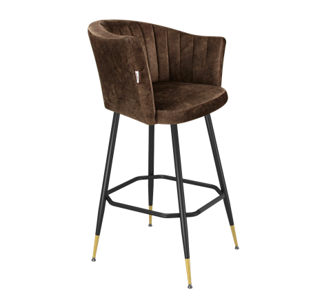 Барный стул SHT-ST42-1 / SHT-S148 (кофейный трюфель/черный муар/золото) в Стерлитамаке - изображение