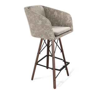 Барный стул SHT-ST43-1 / SHT-S80 (карамельный латте/темный орех/черный) в Стерлитамаке