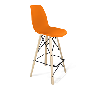 Барный стул SHT-ST29/S80 (оранжевый ral2003/прозрачный лак/черный) в Уфе