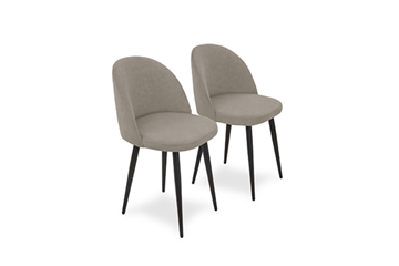 Комплект из 2-х кухонных стульев Лайт бежевый черные ножки в Уфе - предосмотр