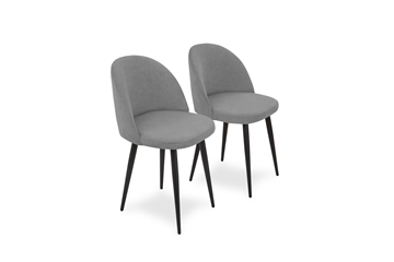 Комплект из 2-х обеденных стульев Лайт серый черные ножки в Уфе
