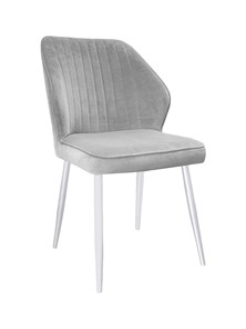 Мягкий стул 222 v08 светло-серый, ножки белые в Уфе