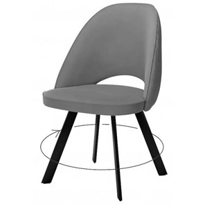 Кухонный стул 228 Поворотный, Микровелюр серый / опоры черные в Стерлитамаке