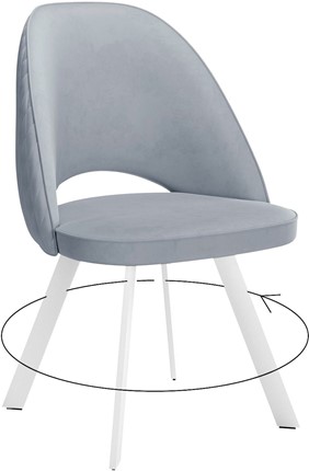 Обеденный стул 228 Поворотный, Микровелюр Z46 перламутр / опоры белые в Уфе - изображение