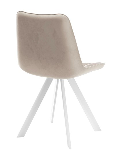 Обеденный стул 229 Поворотный, Микровелюр B03 Beige / опоры белые в Уфе - изображение 2
