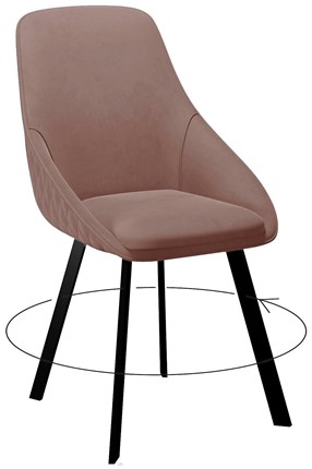 Обеденный стул 246 Поворотный, Микровелюр Z34 Пудра / опоры черные в Уфе - изображение