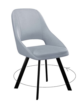 Обеденный стул 247 Поворотный, Микровелюр Z46 Перламутр / опоры черные в Уфе - изображение