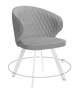 Обеденный стул 249 Поворотный, Микровелюр B22 Grey / опоры белые в Салавате - предосмотр