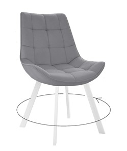 Обеденный стул 263 Поворотный, Микровелюр B22 Grey / опоры белые в Салавате