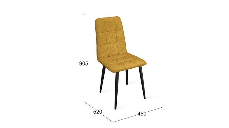 Кухонный стул Аспен К1С (Черный муар/Микровелюр Duna Curcuma) в Уфе - изображение 5